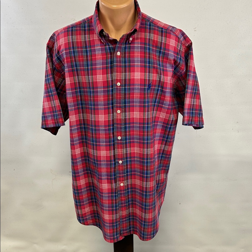 Ralph Lauren short sleeve button down collar shirt.  L
